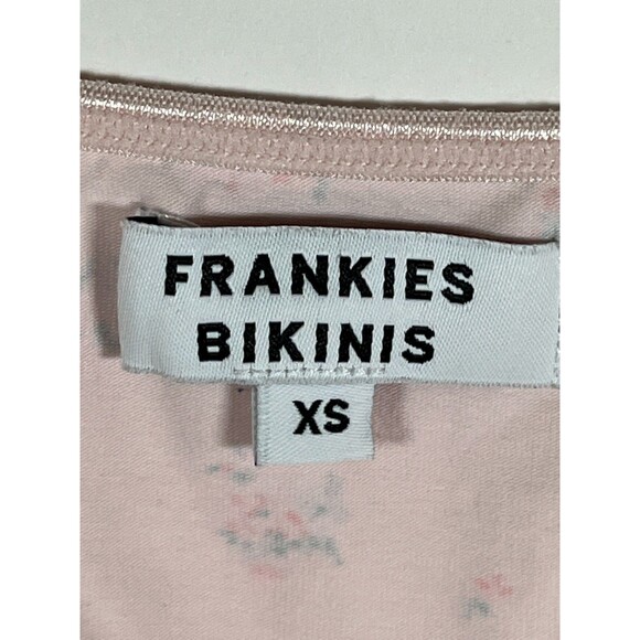 Frankies Bikinis Gwen Cotton Mini Slip Dress Floral Pink XS Bodycon - Picture 8 of 9